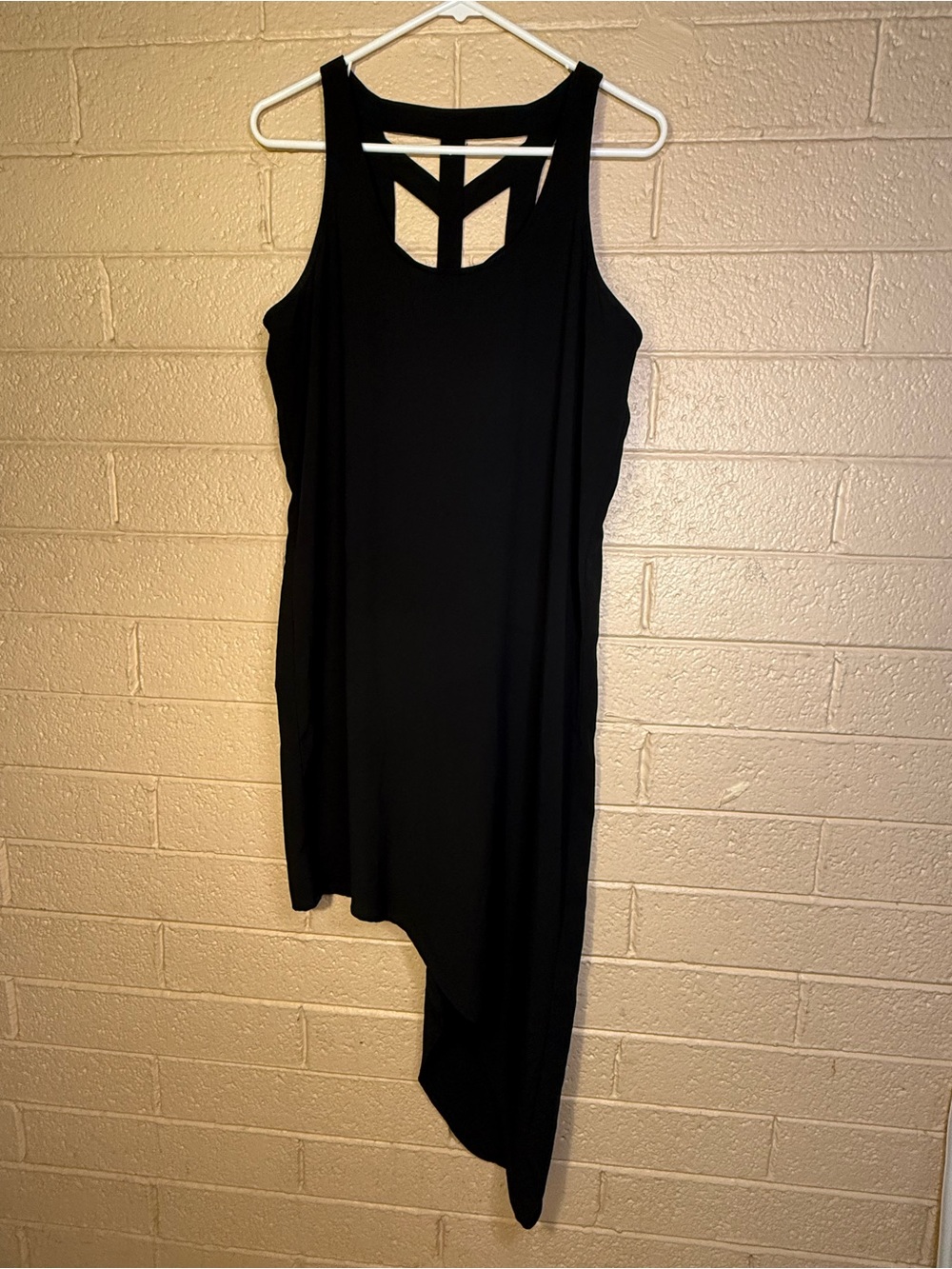Mossimo Black Asymmetrical Sleeveless Dress with Geometric Back